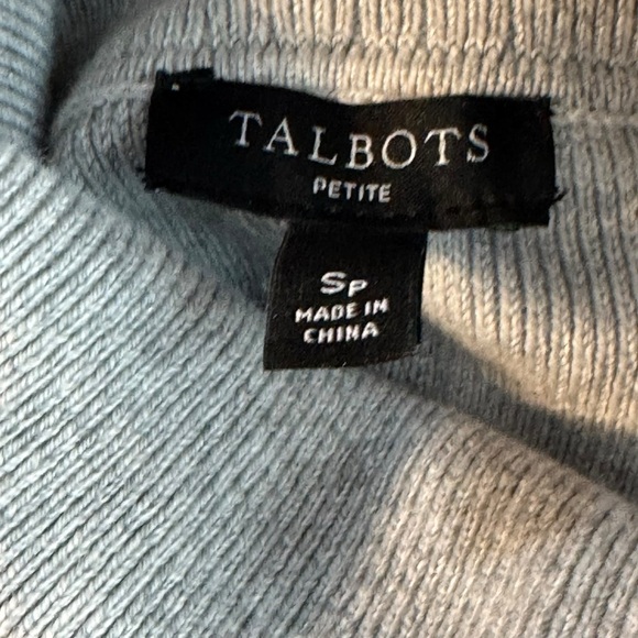 Talbots Small Petite Gray Ribbed Cotton/Nylon/Rayon/Spandex Turtleneck Sweater - Picture 8 of 9